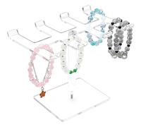 Vdaxvme Elegante soporte de exhibición de joyas de acrílico para almacenamiento organizado, niveles ajustables y base estable, decoración de encimera, organizador de joyería al por menor
