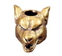 Vdaxvme Escultura de cabeza de lobo, perla de paracord, colgante de cordón hecho a mano, herramienta al aire libre, encanto, llavero, accesorios, componente de joyería, equipo de aventura, mejora