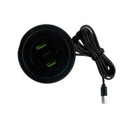 Vdaxvme Estación de carga redonda de escritorio con 3 puertos USB tipo C, conector adaptador de corriente integrado para estación de carga de oficina en casa