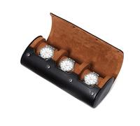 Vdaxvme Estuche de piel con 3 ranuras para reloj de hombre, caja de almacenamiento de viaje, para hombre y mujer, cumpleaños