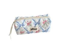 Vdaxvme Estuche para lápices con lazos florales de gran capacidad para guardar suministros escolares, para marcadores y herramientas de arte, bolsa de lazos, caja floral, bolígrafo de gran capacidad