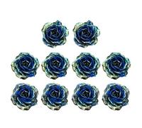 Vdaxvme Flores de camelia, paquete con 10 materiales para manualidades de resina degradada con superficie brillante para la fabricación de joyas. Resina degradada de camelia en blanco, talla única