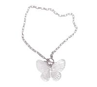 Vdaxvme Gargantilla gótica con colgante de mariposa de alta calidad para mujer, elegante cadena ajustable a juego, acrílico, circonita cúbica