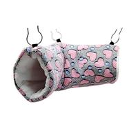 Vdaxvme Hamaca colgante de animales pequeños, cálida, de felpa, túnel de cama para hámster, ardillas, ardillas, decoración de jaula oscilante