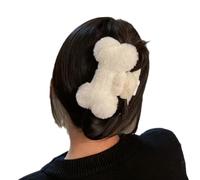 Vdaxvme Harajuku - Pinza de pelo de hueso de felpa para niña, delicada, con forma de hueso, para adolescentes, decoración de cola de caballo