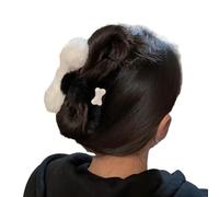 Vdaxvme Harajuku - Pinza de pelo de hueso de felpa para niña, delicada, con forma de hueso, para adolescentes, decoración de cola de caballo