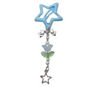 Vdaxvme Horquilla para el pelo con forma de estrella azul y morada para niñas, bonito estilo dulce, con colgante de flor para fotografía