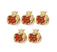 Vdaxvme Juego de 5 colgantes de granada con piedras de circonita para pulsera, collar, colgante de fruta, joyería, accesorios, ropa de uso diario, Einheitsgröße, como se describe