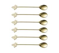 Vdaxvme Juego de 6 cucharas agitadoras prácticas para café Tisane Postre en Kirsite Arte elegante perfecto para decoración de mesa Cucharas de metal de aleación de zinc