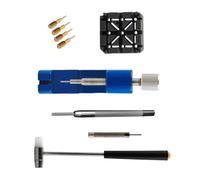 Vdaxvme Juego de herramientas de extracción de correa de reloj de metal de alta calidad con pines intercambiables para múltiples modelos y funda de transporte portátil, herramientas de mantenimiento