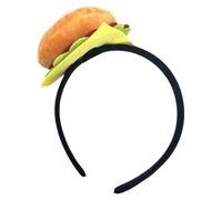 [Vdaxvme] Las lujosas hamburguesas dan forma a una diadema con detalles realistas en un cómodo aro de juego de rol para cumpleaños y fiestas temáticas, diademas de fiesta de juegos de rol