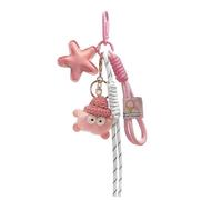 Vdaxvme Llavero de cuerda trenzada de muñeca de estrella para mochila, bolso, bolso, decoración de coche, accesorios, adorno colgante, b