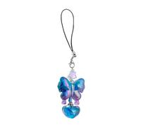 Vdaxvme Llavero de mariposa con colgante colorido para teléfono, colgante de corazón, accesorio para bolsa de teléfono, Style 3