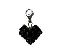 Vdaxvme Llavero elegante con colgante de corazón de cristal, llavero único con colgante de corazón, joyería para teléfono, Metal clasp 1