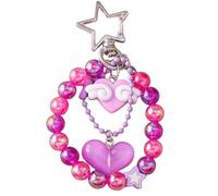 Vdaxvme Llaveros estéticos, colgantes de perlas para bolso, corazón de chocolate, llaveros de perlas, adornos colgantes para mujer, accesorios de bolsillo, love