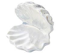 Vdaxvme Organizador de joyería de concha de cerámica hecho a mano, accesorio decorativo para el hogar, tocador, decoración de mesita de noche, soporte de anillo de concha de cerámica, talla única