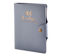 Vdaxvme Organizador de presupuesto multifuncional de 100 días, libro de desafío, con páginas únicas para seguimiento financiero, sistema de asignación presupuestaria, formato de bolsillo, gris