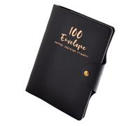 Vdaxvme Organizador de presupuesto multifuncional de 100 días, libro de desafío, con páginas únicas para seguimiento financiero, sistema de asignación presupuestaria, formato de bolsillo, Negro