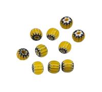 [Vdaxvme] Paquete de 10 cuentas de calabaza de resina hechas a mano con textura de resina para proyectos creativos de collares y pulseras