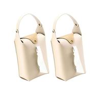 Vdaxvme Paquete de 2 soportes de piel sintética para colgar pañuelos de papel, caja de recambio para uso doméstico y coche, elegante servilleta de cocina