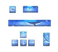 Vdaxvme PBT - Tecla mecánica de 8 teclas de altura OEM, teclas de sublimación de cinco lados, espacio para introducir direcciones