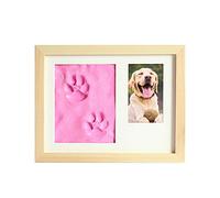 Vdaxvme Perro/gato forma de arcilla + marco de fotos para huellas de patas, amantes de las mascotas, decoración del hogar, gran regalo personalizado para mascotas, Lo, padre, hija, marco de fotos