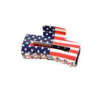 Vdaxvme Pinza de pelo para coleta para niñas, diseño de banderas creativas, pinza de pelo de plástico, pinza de pelo casual para banquete para niñas