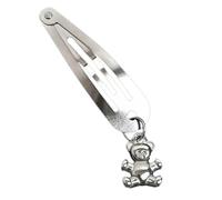 Vdaxvme Pinza para el pelo con forma de corazón y oso de metal, elegante horquilla para el pelo con diseño de calavera y pico de pato, accesorio para el pelo para mujeres y niñas