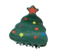 Vdaxvme Pinza para el pelo de cola de caballo para niñas con árbol de Navidad, Papá Noel, copo de nieve, coleta para adolescentes