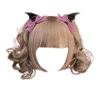 Vdaxvme Pinza para el pelo gótica oscura para niñas, estilo negro, peinados con alas de diablo, lazo gótico y ala de murciélago, pasadores versátiles