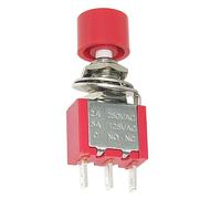 Vdaxvme PS102 3 Pin 6 Pines Reset Automático Interruptor de Presión Pequeño 5A120VAC 2A250VAC ABS Construcción Metal Toggle Auto Reset Push Button ABS Metal
