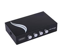 Vdaxvme Selector USB 2.0 de 4 puertos, 4 ordenadores, para compartir dispositivos USB, intercambio de botones para compartir teclado e impresora