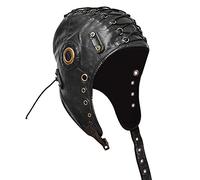 Vdaxvme Sombrero Steampunk con orejeras, sombrero con gafas para hombre, punk, con capucha, fiesta de Halloween, sombrero steampunk con gafas para hombre