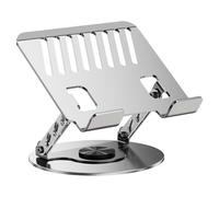 Vdaxvme Soporte de refrigeración ajustable de dos ejes para ordenador portátil, marco plegable de acero al carbono, base giratoria de 360, suspensión ergonómica de escritorio para dispositivos de 10