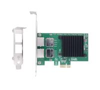 Vdaxvme Tarjeta de red de 2 puertos I350T2 I350AM2 Chip PCIE 1X a 2X 10/100/1000Mbps Gigabit Ethernet Tarjeta para PC