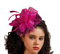 Vdaxvme Tocados de los años 20 y 50, pastillero, sombrero de cóctel, fiesta, tocado, horquilla, diadema, clip para el pelo, tocado de flores