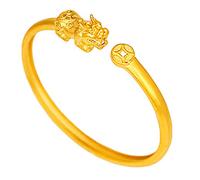 VDCVADKYE Accesorios para muñecas, Pulseras, Pulsera Ajustable con Moneda Antigua China de Cristal Pixiu de Feng Shui de Arena Dorada for Hombres y Mujeres