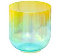 VDCVADKYE Cuencos Cantores de Cristal, 6 Inches,432Hz, for Yoga Meditationwith Free Acrylic Striker & O-Ring, Yellow Cyan Gradient(E Note)