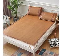 VDCVADKYE Esterilla para Dormir en Verano, Colchoneta de bambú Plegable for Dormir, sábana Ajustable refrescante de Doble Cara, Multicolor, Varios tamaños(Color B,150 * 195cm)