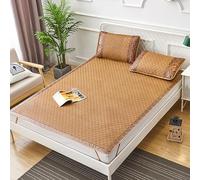 VDCVADKYE Esterilla para Dormir en Verano, Colchoneta de bambú Plegable for Dormir, sábana Ajustable refrescante de Doble Cara, Multicolor, Varios tamaños(Color E,135 * 195cm)