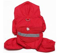 VDCVADKYE Impermeable para Perros,Impermeable para Mascotas, Dog Raincoat Waterproof Puppy Pet Dog Rain Coat Hooded Reflective Raining Coat Pet Dog Costumes Camouflage Clothes(Red,Small)