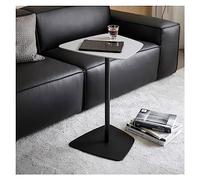 VDCVADKYE Mesa de café Redonda, Mesa Auxiliar Irregular de 45 x 45 x 65 cm, Base de Metal, Tablero de MDF, Montaje en Gris o Caqui.(Gris)