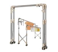 VDCVADKYE Tendedero, Tendedero Plegable y móvil de Acero Inoxidable Resistente(2-Pole 128-220cm)