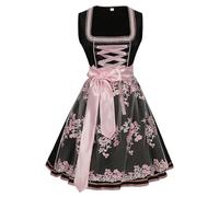 VDDTAGAM - Vestido tradicional para mujer, conjunto de Dirndl Blusa, sexy, vestido a cuadros, manga corta, Bávaro, Oktoberfest, delantal de camarera Wench Festival, 01-negro, XXXXXL