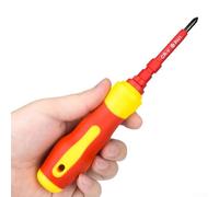 Vde - Destornillador magnético de acero cromado para reparación de vanadio de 1000 V, con estuche de almacenamiento, 8 unidades, color rojo y negro
