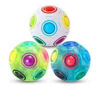 Vdealen Bola Magica Magic Rainbow Ball del Rompecabezas Juego de Cerebro Teaser Juego de Habilidad Acroíris Pequeño Bola Juego Divertido Stress Reliever para Niños y Adultos Paquete de 3