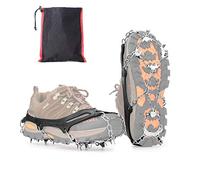 Vdealen Crampones para Botas para Nieve Hielo 19 Dientes Tacos de Hielo Tracción Antideslizante para Caminar, Senderismo, Escalada, Trail Running, Pesca y Montañismo(XL)