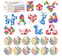 Vdealen Mini Cubo de Rompecabezas para Niños, Paquete de 24 Cubos Mágicos, Juguetes de Cubo de Serpiente, Recompensas Escolares y Premio de Aula para Estudiantes, Decoración de Fiesta de Cumpleaños