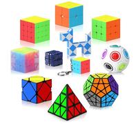 Vdealen Speed Cubo Magico 2x2 3x3 4x4 Piramide Megaminx Infinity Skewb Snake Rainbow Ball Magic Cube, Liso Cubo de Velocidad Rompecabezas Regalo para Niños Adolescentes Adultos(11 Paquete)