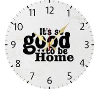 Vdenvileye It's So Good To Be Home - Reloj de pared para decoración de sala de estar, 12 pulgadas, reloj redondo colgante de resorte, silencioso, sin tictac, funciona con pilas, fácil de leer, baño